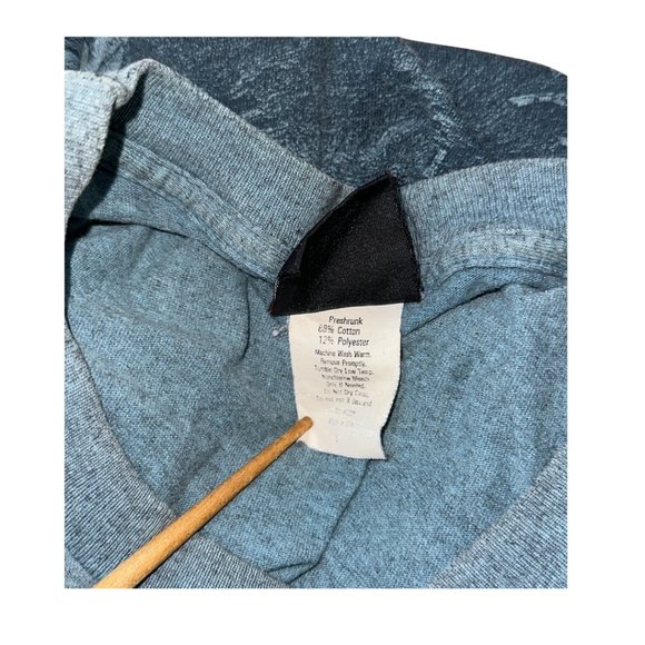 vintage 90s embroidered dolphin single stitch all over print ocean tshirt large - Picture 9 of 10